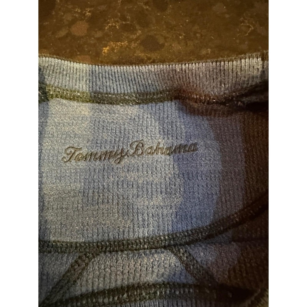 Tommy Bahama Mens Reversible Sweatshirt Charcoal Grey Blue Pullover Marlin Logo